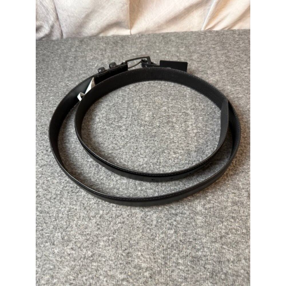 Eddie Bauer Men's Feather Edge Leather Belt Sz 48 Black New